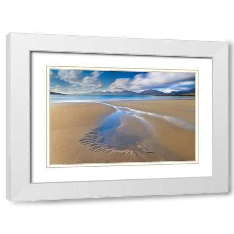 Luskentyre White Modern Wood Framed Art Print with Double Matting by Marchegiani, Roberto
