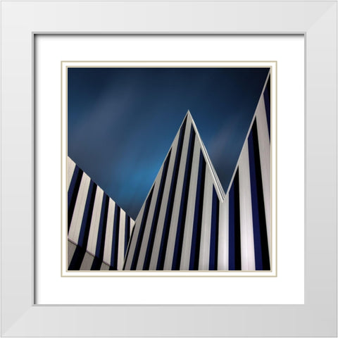 Tento White Modern Wood Framed Art Print with Double Matting by Claes, Gilbert