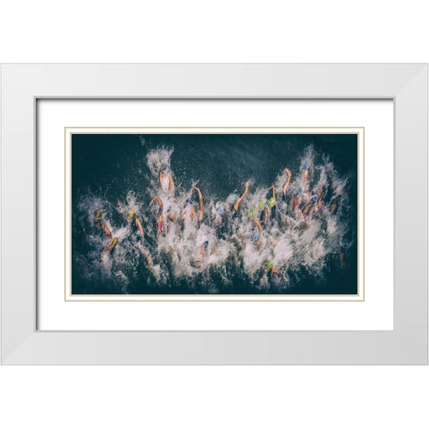 Position Battles White Modern Wood Framed Art Print with Double Matting by Lenzen, Klaus