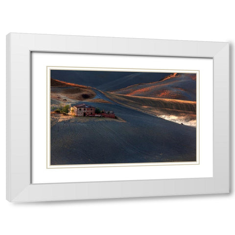 Il Gregge 5 White Modern Wood Framed Art Print with Double Matting by Della Latta, Massimo