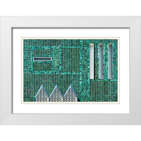 De Bijenkorf White Modern Wood Framed Art Print with Double Matting by van Son, Greetje