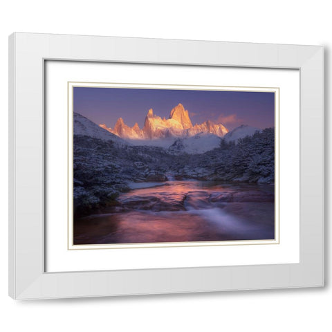And Winter Came White Modern Wood Framed Art Print with Double Matting by Moore, Chris