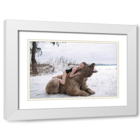 * White Modern Wood Framed Art Print with Double Matting by Barantseva, Olga