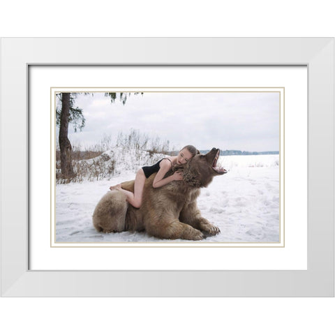 * White Modern Wood Framed Art Print with Double Matting by Barantseva, Olga
