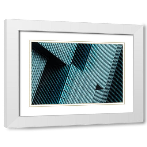 Lines And Angles White Modern Wood Framed Art Print with Double Matting by Dixon, Colin