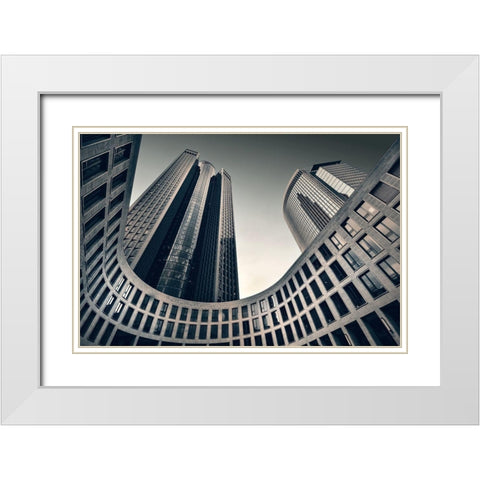 Tower 185 White Modern Wood Framed Art Print with Double Matting by Reichert, Renate
