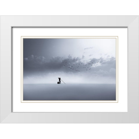 The Way Back White Modern Wood Framed Art Print with Double Matting by Sattar, Mohammed