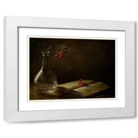 In The Dark Of My Days White Modern Wood Framed Art Print with Double Matting by Devos, Delphine