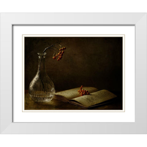 In The Dark Of My Days White Modern Wood Framed Art Print with Double Matting by Devos, Delphine