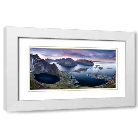 Sunrise Over Mt. Reinebringen-Norway White Modern Wood Framed Art Print with Double Matting by Sevkovksij, Andrej