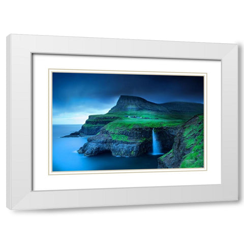 Gasadalur White Modern Wood Framed Art Print with Double Matting by Cole, Trevor