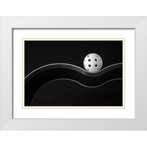 Holes White Modern Wood Framed Art Print with Double Matting by Hammer, Jacqueline