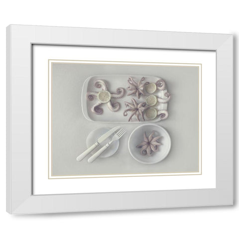 D?Ctopus...2 White Modern Wood Framed Art Print with Double Matting by Lazarov, Dimitar