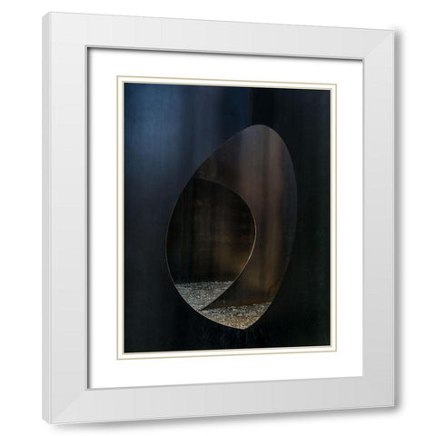 Oval Steel White Modern Wood Framed Art Print with Double Matting by Vangindertael, Luc