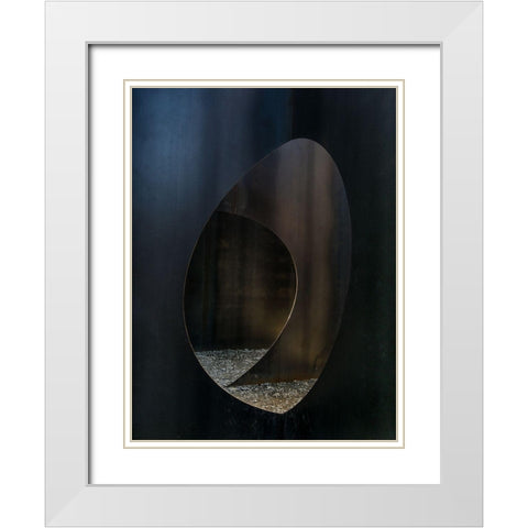Oval Steel White Modern Wood Framed Art Print with Double Matting by Vangindertael, Luc