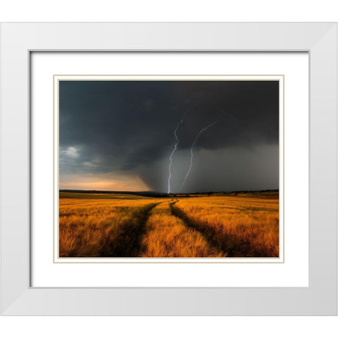 Wetterfront White Modern Wood Framed Art Print with Double Matting by Schumacher, Nicolas