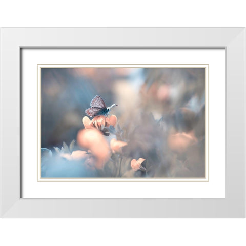 Parmi Les Dakinis White Modern Wood Framed Art Print with Double Matting by Bravin, Fabien