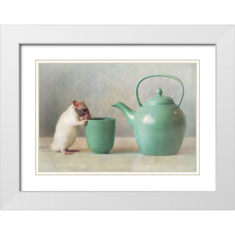 The Teapot White Modern Wood Framed Art Print with Double Matting by van Deelen, Ellen