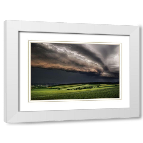 Storm White Modern Wood Framed Art Print with Double Matting by Jochen, Burger