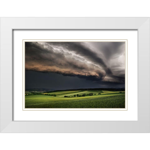 Storm White Modern Wood Framed Art Print with Double Matting by Jochen, Burger