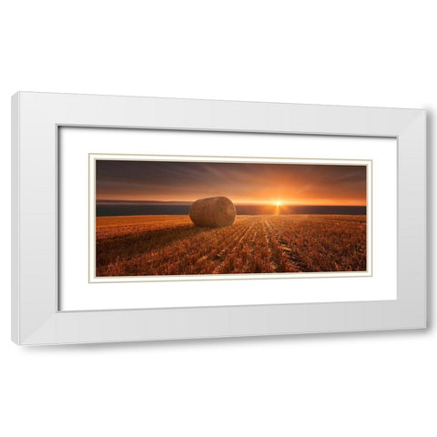 Gold Harvest White Modern Wood Framed Art Print with Double Matting by Krakowski, Marcin