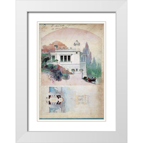 Billiard Room White Modern Wood Framed Art Print with Double Matting by Chancel, Adrien