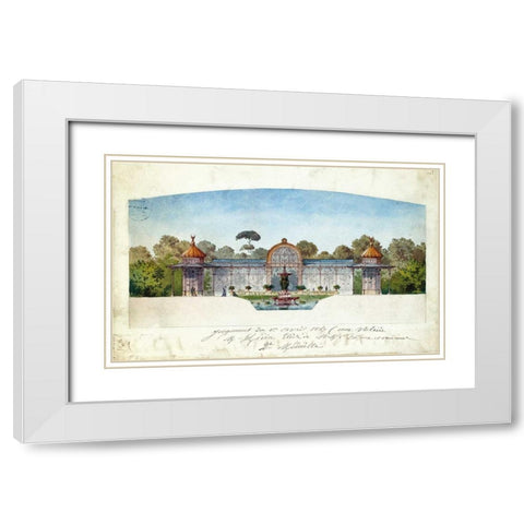 Aviary White Modern Wood Framed Art Print with Double Matting by Hedin, Andre-Arthur