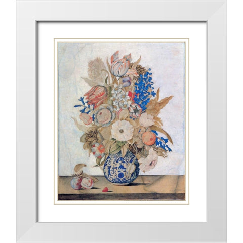 Florentine, Vase of Flowers White Modern Wood Framed Art Print with Double Matting by Todini, Lorenzo