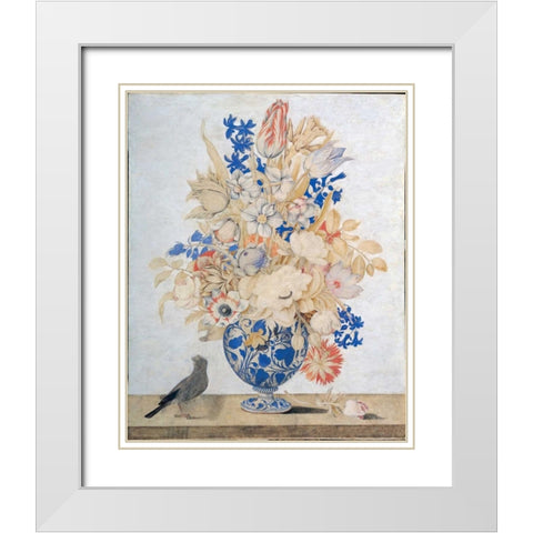 Florentine, Vase of Flowers White Modern Wood Framed Art Print with Double Matting by Todini, Lorenzo