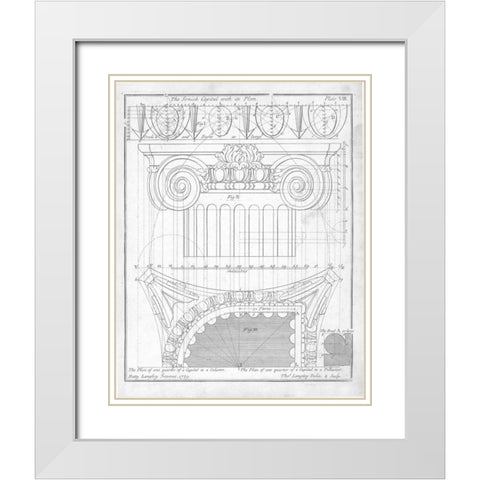The Ionic Capital White Modern Wood Framed Art Print with Double Matting by Langley, Batty