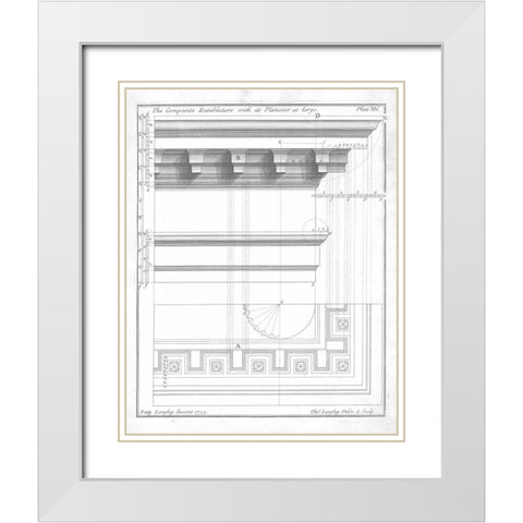 The Composite Entablature White Modern Wood Framed Art Print with Double Matting by Langley, Batty