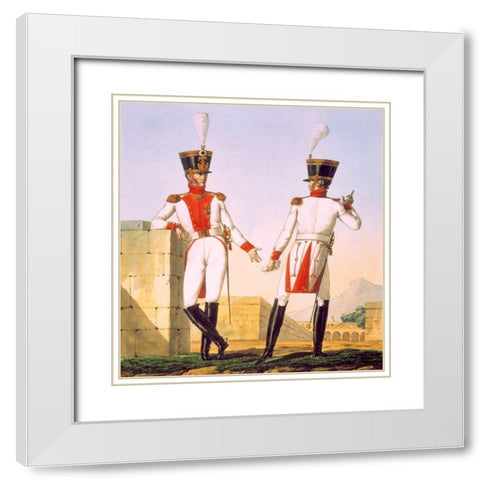 French Army, Bataillion de la Garde de Paris White Modern Wood Framed Art Print with Double Matting by Vernet, Carle