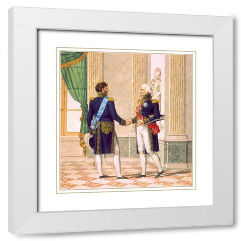 French Army, Officiers Generaux White Modern Wood Framed Art Print with Double Matting by Vernet, Carle