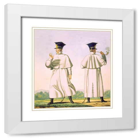 French Army, Lanciers Polonais White Modern Wood Framed Art Print with Double Matting by Vernet, Carle