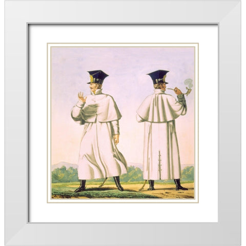 French Army, Lanciers Polonais White Modern Wood Framed Art Print with Double Matting by Vernet, Carle