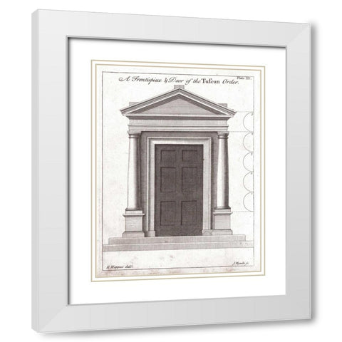 Door,Tuscan Order White Modern Wood Framed Art Print with Double Matting by Hoppus, Edward