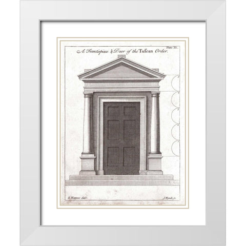 Door,Tuscan Order White Modern Wood Framed Art Print with Double Matting by Hoppus, Edward