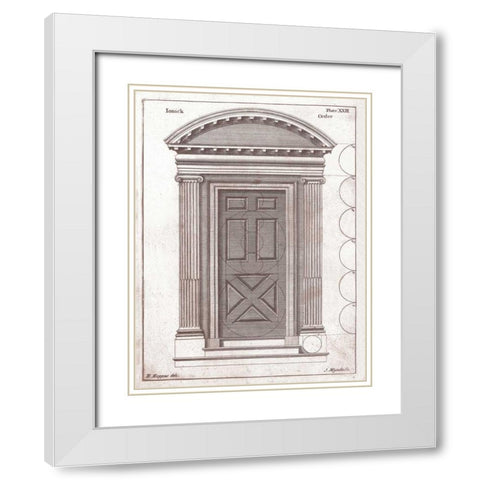 Door, Ionic Order White Modern Wood Framed Art Print with Double Matting by Hoppus, Edward