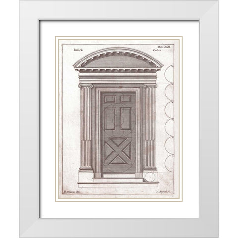 Door, Ionic Order White Modern Wood Framed Art Print with Double Matting by Hoppus, Edward