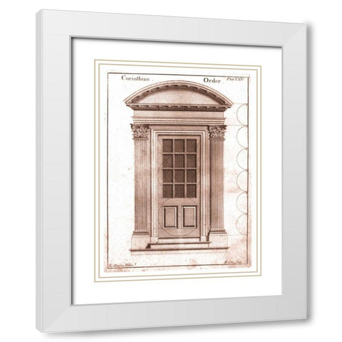 Door, Corinthian Order White Modern Wood Framed Art Print with Double Matting by Hoppus, Edward
