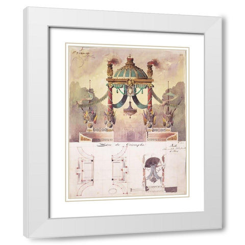 Arc de Triomphe, Design White Modern Wood Framed Art Print with Double Matting by Boitte, Francois Philippe