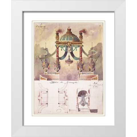 Arc de Triomphe, Design White Modern Wood Framed Art Print with Double Matting by Boitte, Francois Philippe