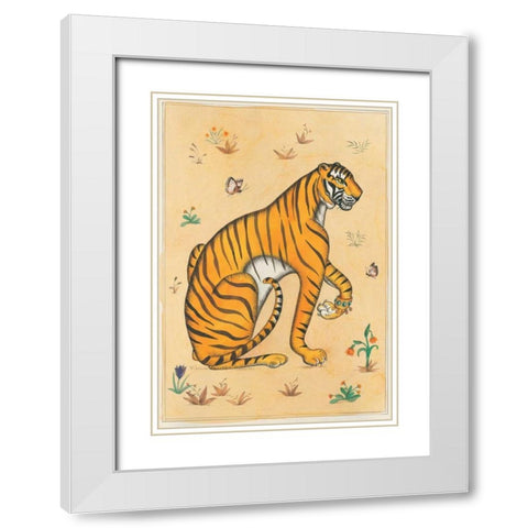 Tiger-Indian Animals White Modern Wood Framed Art Print with Double Matting by Gynn, Fran