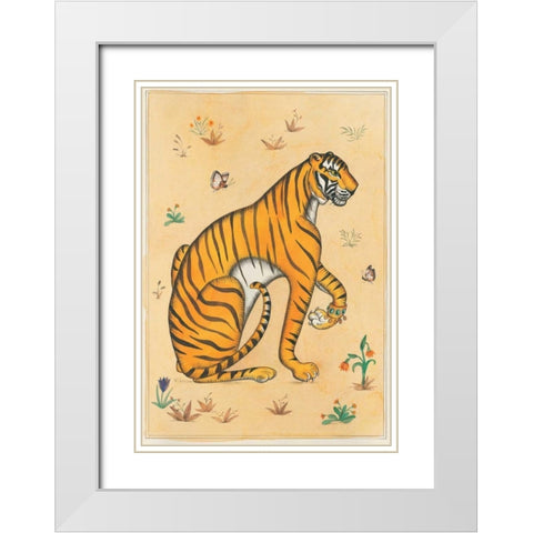 Tiger-Indian Animals White Modern Wood Framed Art Print with Double Matting by Gynn, Fran
