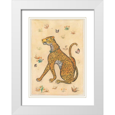 Leopard-Indian Animals White Modern Wood Framed Art Print with Double Matting by Gynn, Fran