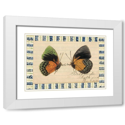 Butterfly Collage, Sixth Grade White Modern Wood Framed Art Print with Double Matting by Gould-Porter, William