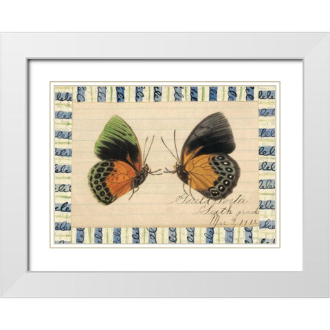 Butterfly Collage, Sixth Grade White Modern Wood Framed Art Print with Double Matting by Gould-Porter, William