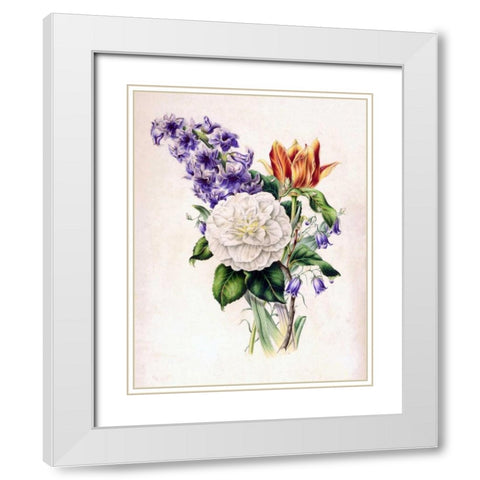 Hyacinth White Modern Wood Framed Art Print with Double Matting by Andrews, James