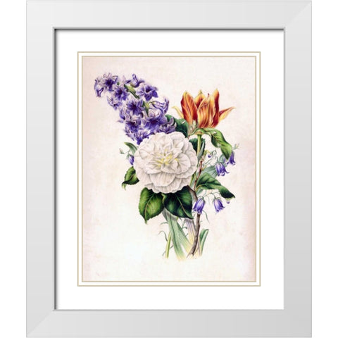 Hyacinth White Modern Wood Framed Art Print with Double Matting by Andrews, James