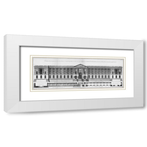 Louvre, Principal Facade White Modern Wood Framed Art Print with Double Matting by Blondel, Jacques Francois